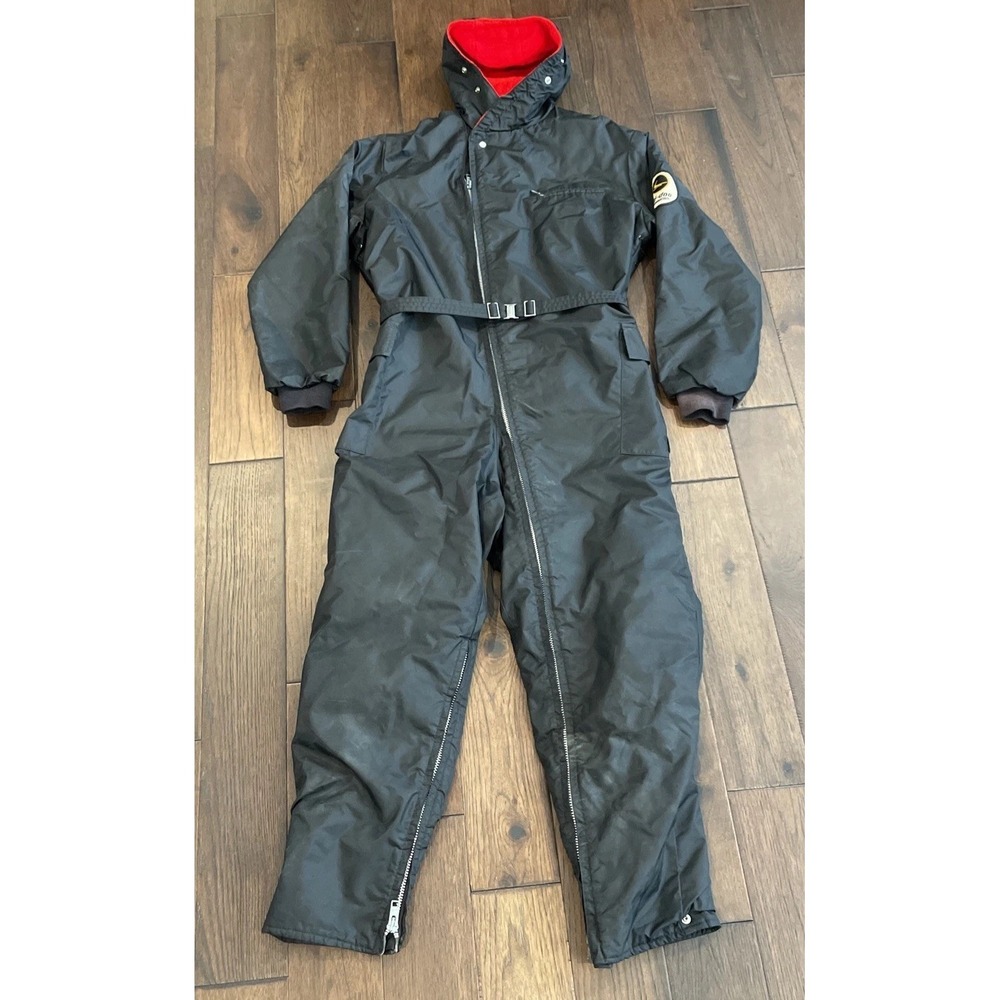 Vintage 70s Ski-Doo Bombardier Snowmobile Suit Mens Medium Blue Zip Up Coveralls